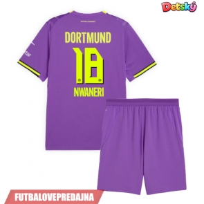 Lacne Dětský Futbalové dres Borussia Dortmund Ethan Nwaneri #18 2026-27 Krátky Rukáv - Tretina (+ trenírky)